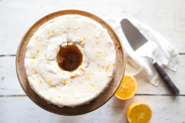 Orange Chiffon Cake with Orange Zest Icing