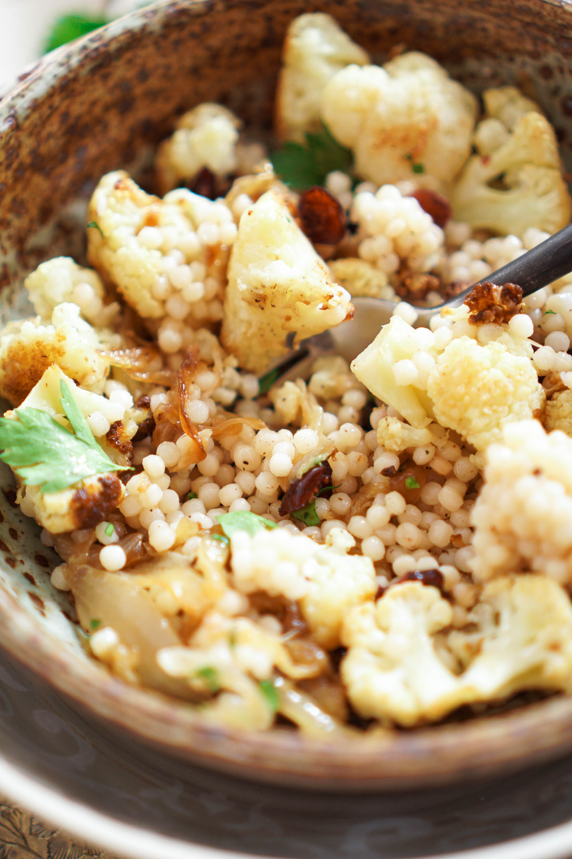 Israeli Couscous with Roasted Cauliflower, Cranberries, & Caramelized ...