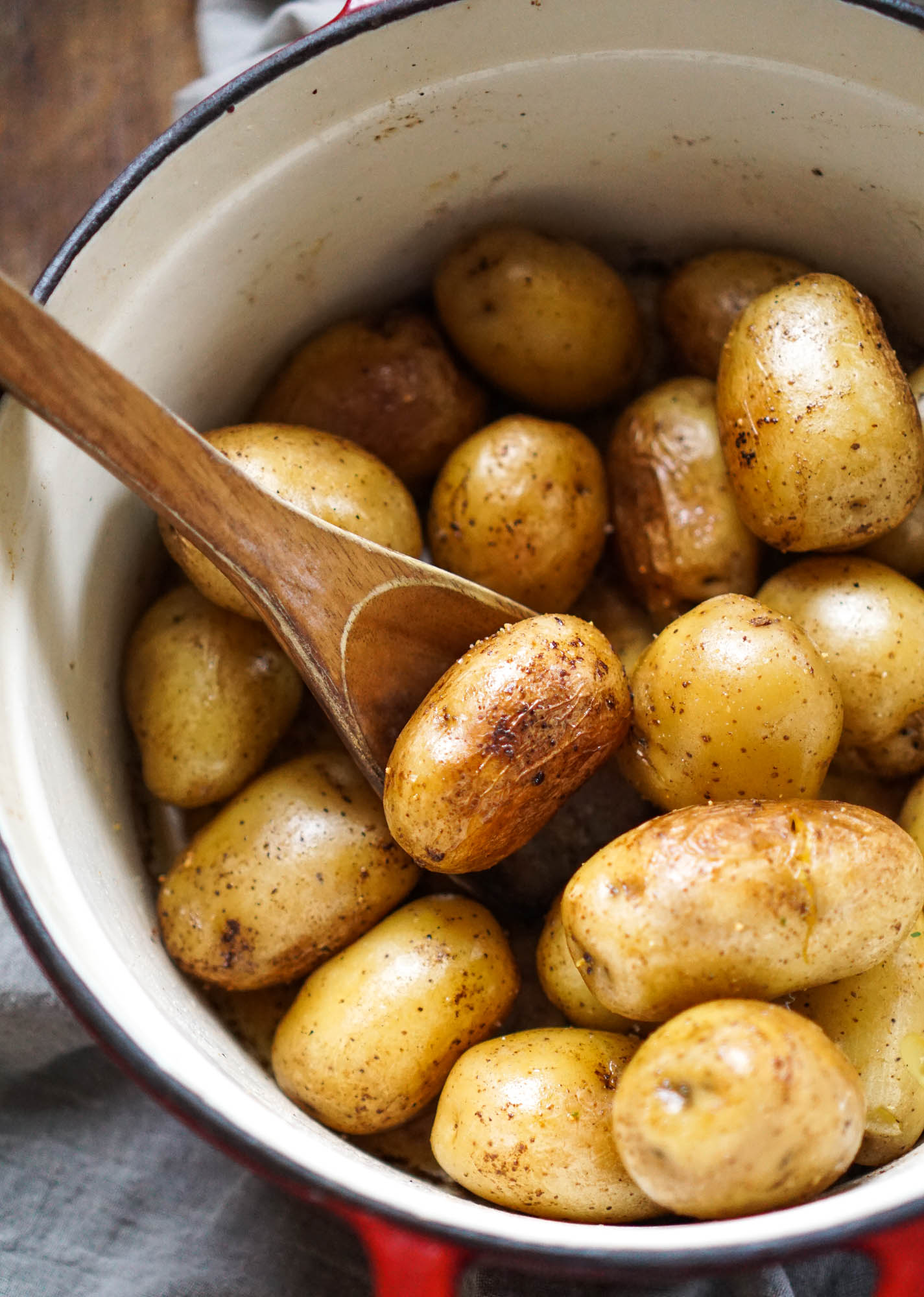 Dutch Oven Herbed Potatoes (No Peel, No Boil, No Bake!)