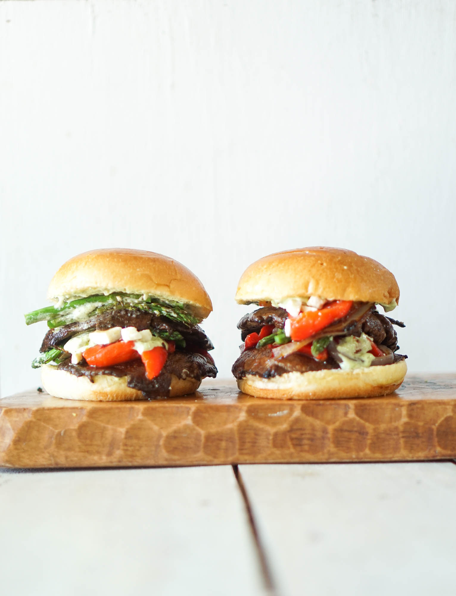 Grilled Cheese Burger with Portobello and Onion