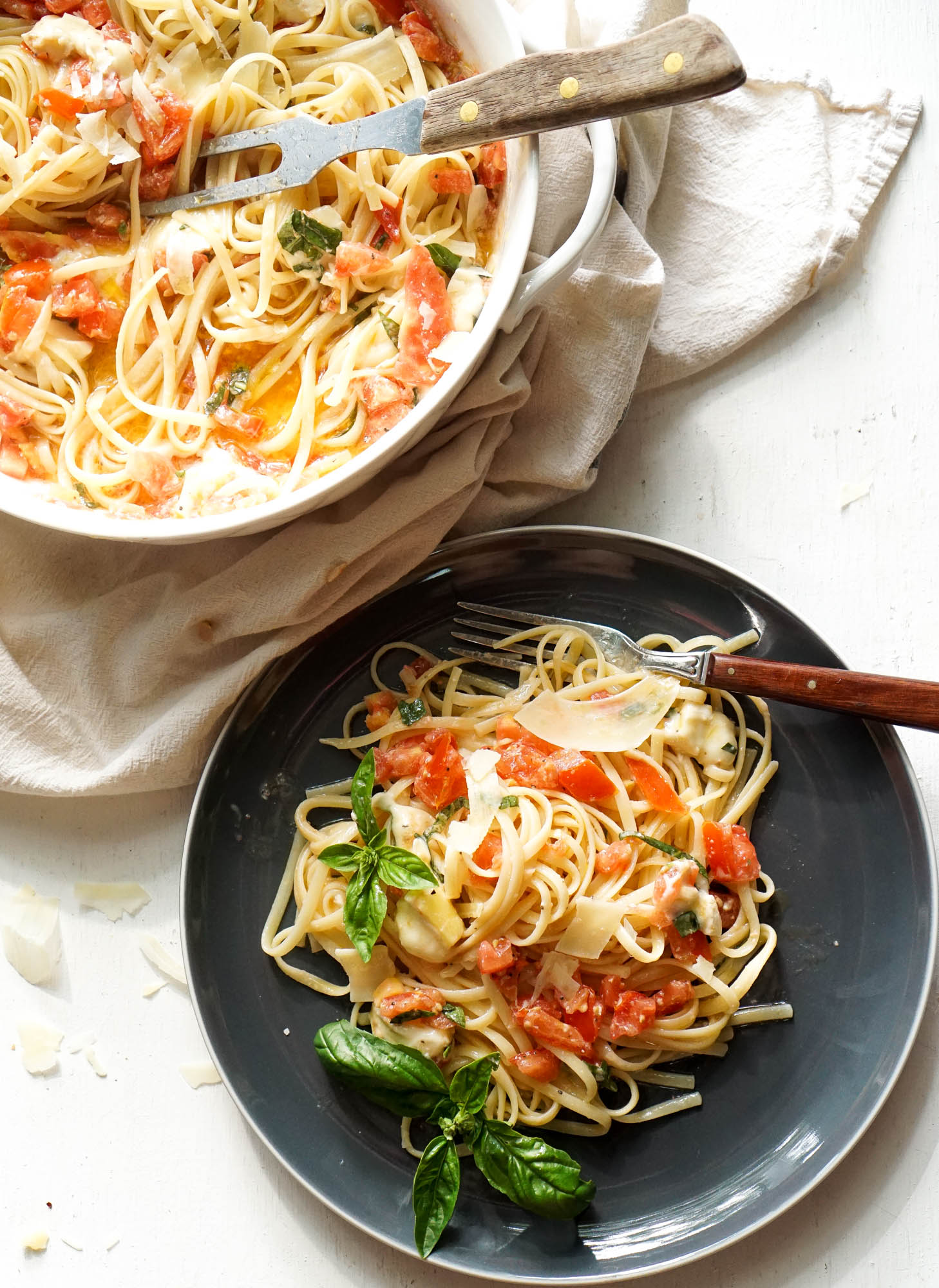 Summer Pasta with Tomato & Brie